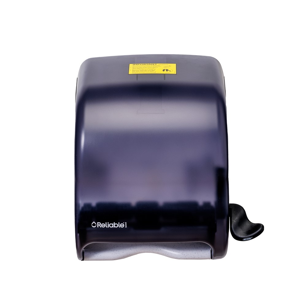 Reliable Brand® Black Translucent Towel Roll Dispenser (12.75 in. x 12.5 in. x 8.5 in., 1 Dispenser/CS)